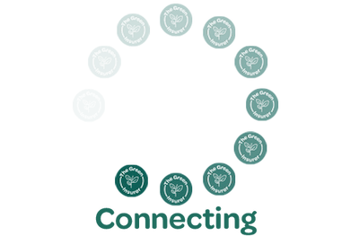 Image of phone connecting with The Green Insurer logo with a forest in the background