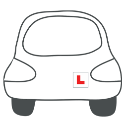 Illustration of a car with learner drivr L plates.