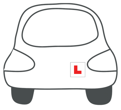 Illustration of a car with an L plate