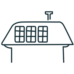 Illustration of a house with solar panels on the roof